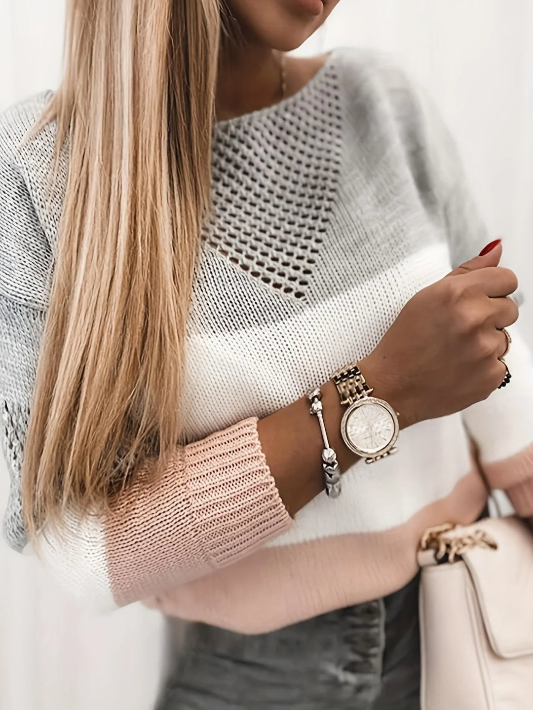 Sienna™ | Chic Color-Block Knit Sweater