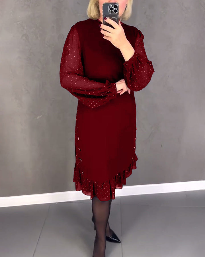 Scarlett™ | Elegant Ruffle Sleeve Midi Dress