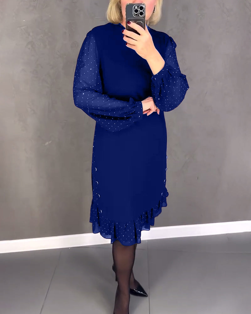 Scarlett™ | Elegant Ruffle Sleeve Midi Dress