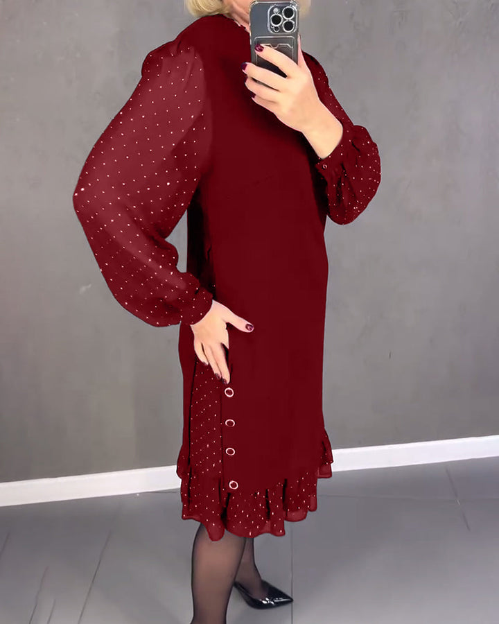 Scarlett™ | Elegant Ruffle Sleeve Midi Dress