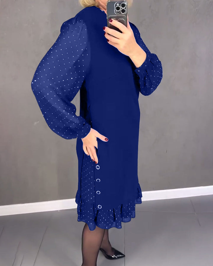 Scarlett™ | Elegant Ruffle Sleeve Midi Dress