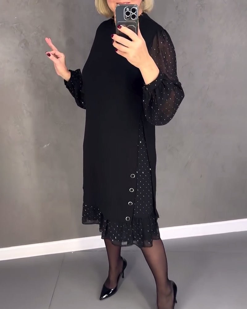 Scarlett™ | Elegant Ruffle Sleeve Midi Dress