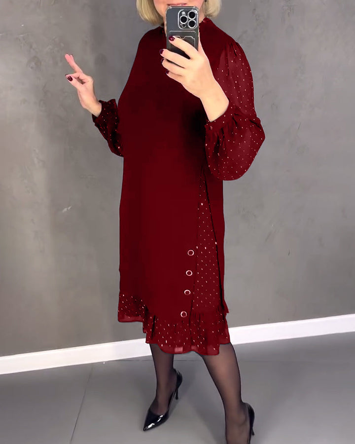 Scarlett™ | Elegant Ruffle Sleeve Midi Dress