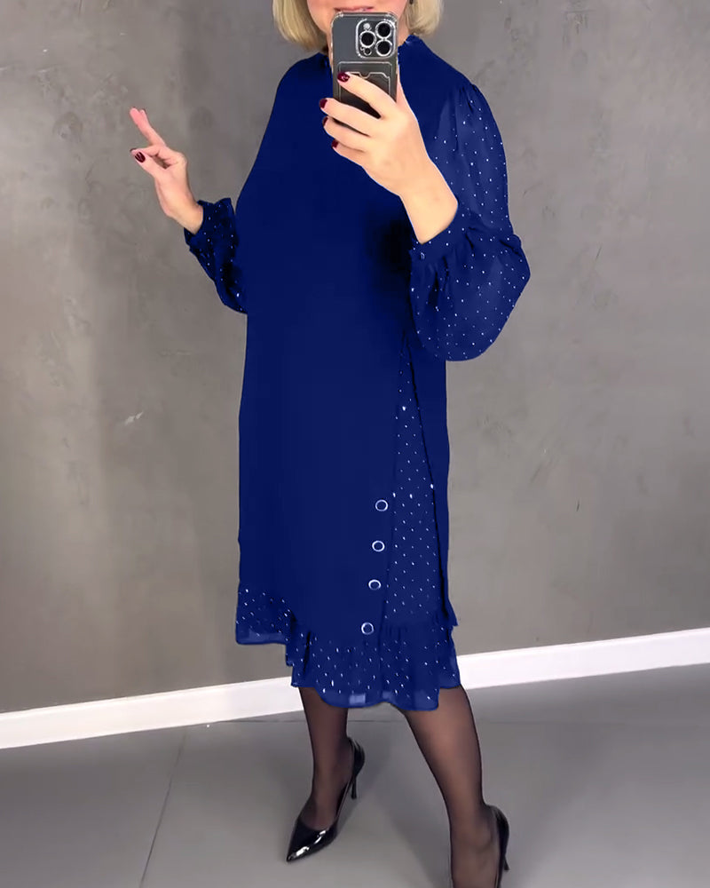 Scarlett™ | Elegant Ruffle Sleeve Midi Dress