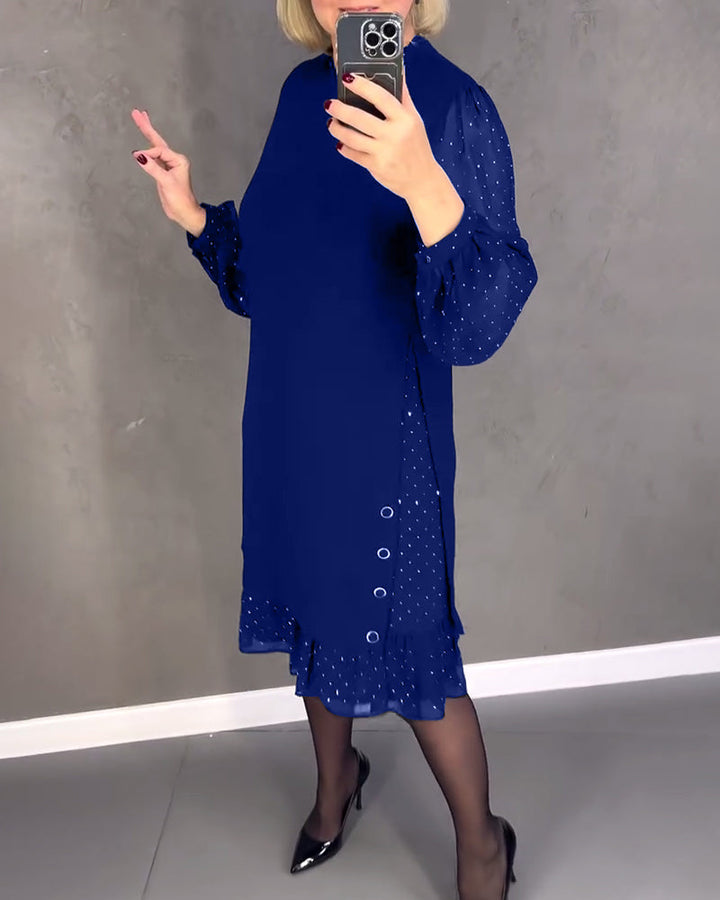 Scarlett™ | Elegant Ruffle Sleeve Midi Dress
