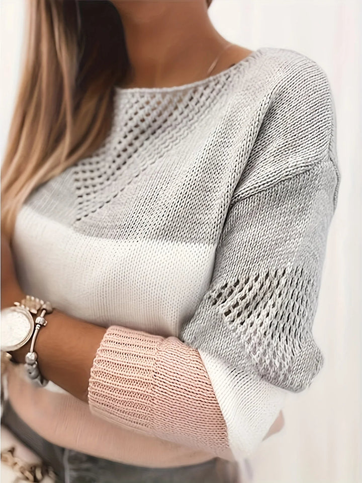 Sienna™ | Chic Color-Block Knit Sweater