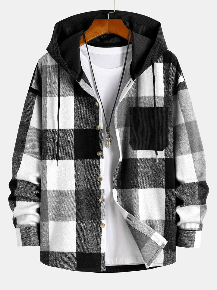 Harvey™ | Relax Fit Flannel Plaid Hooded Shirt