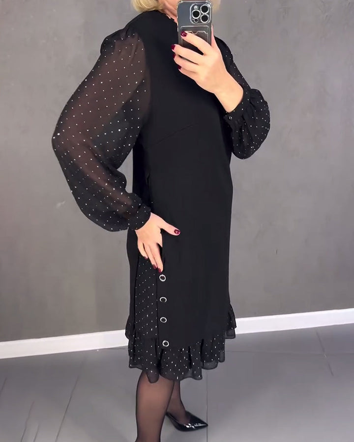 Scarlett™ | Elegant Ruffle Sleeve Midi Dress