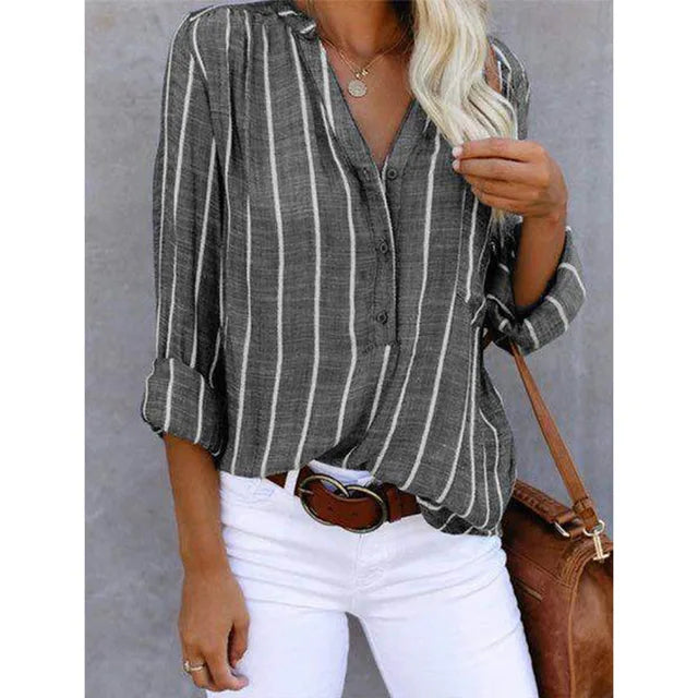 Striped Oversized Blouses
