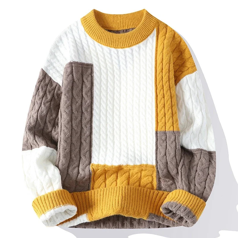 Orson™ | Colorblock Cable-Knit Sweater