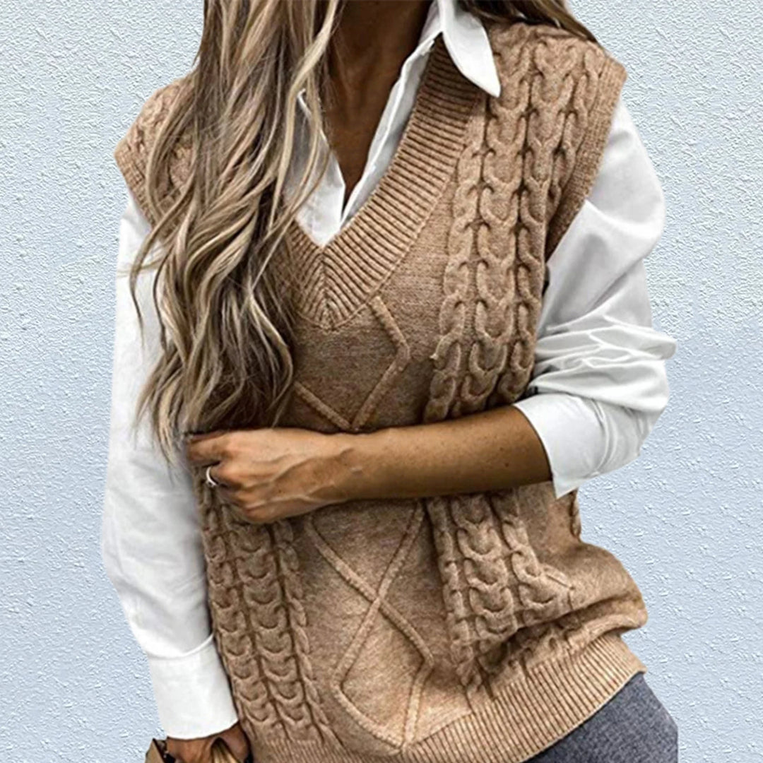 Lila™ | Elegant Cable Knit Vest