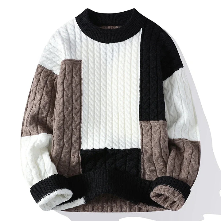 Orson™ | Colorblock Cable-Knit Sweater