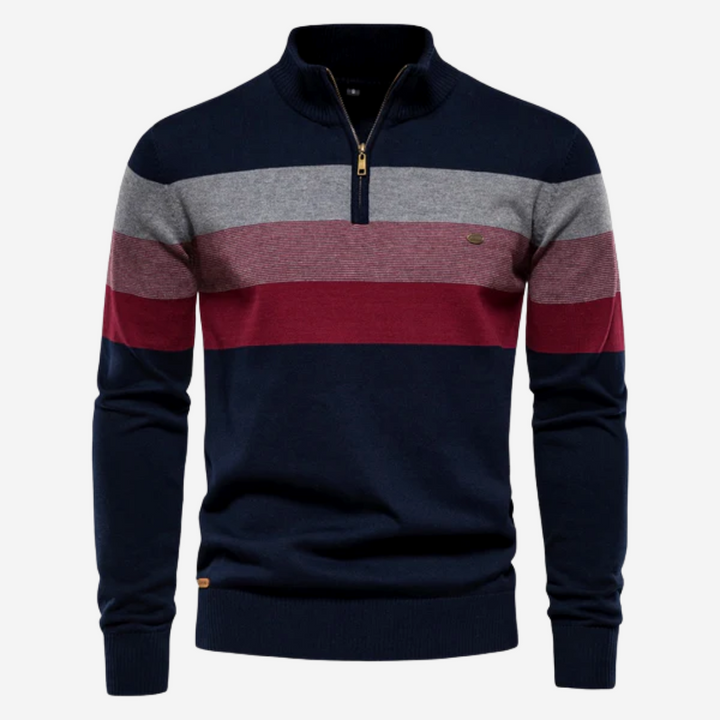Lucas™ | Striped Quarter-Zip Sweater