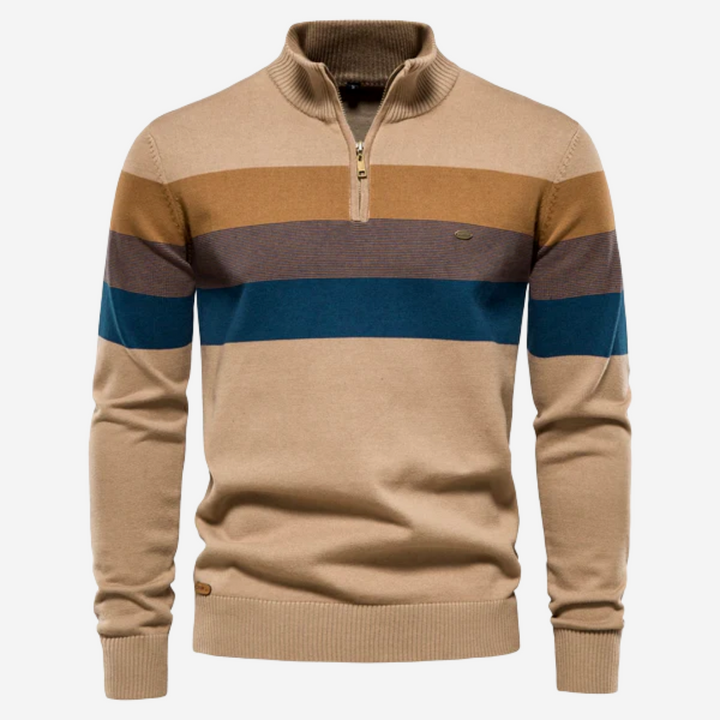 Lucas™ | Striped Quarter-Zip Sweater