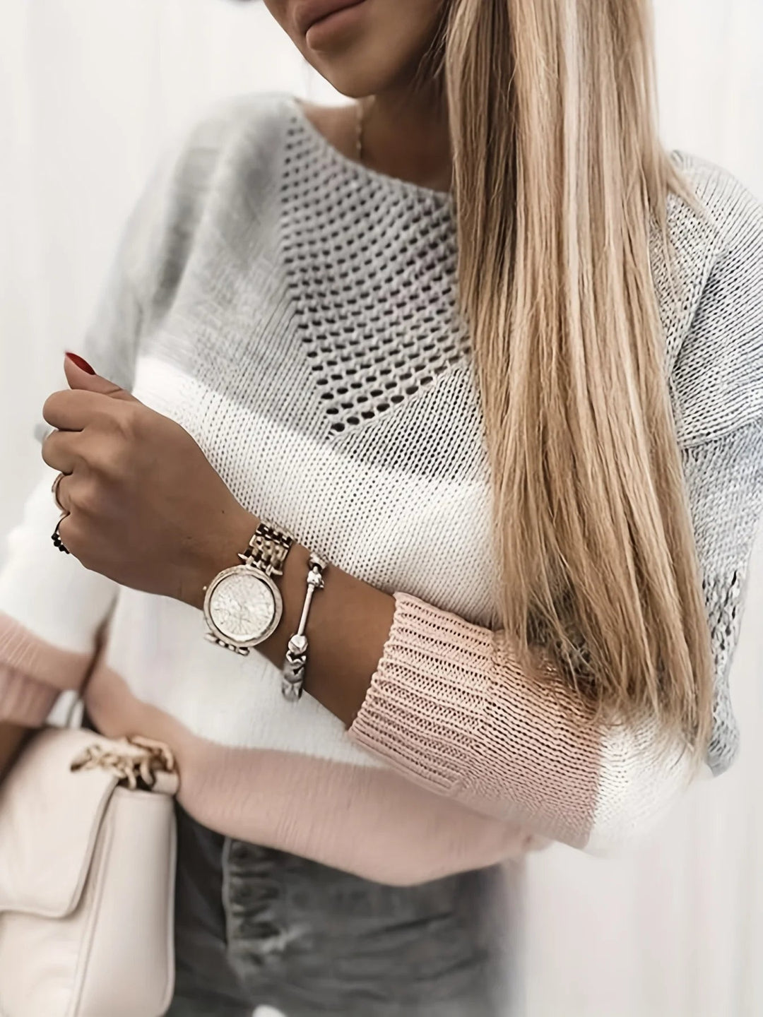 Sienna™ | Chic Color-Block Knit Sweater