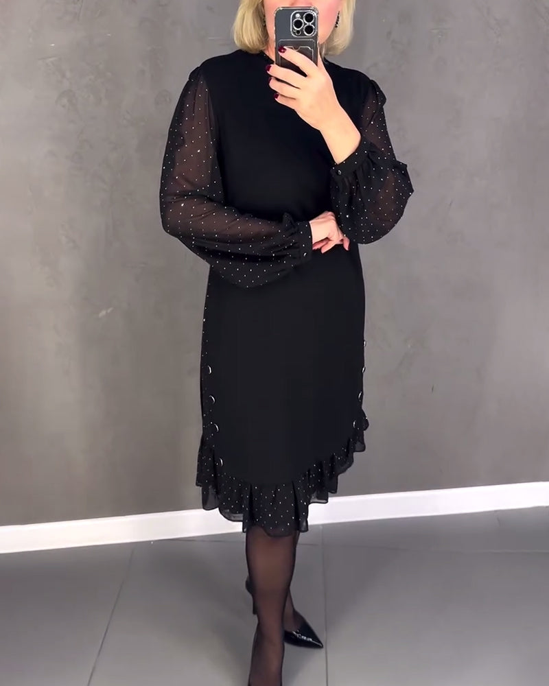 Scarlett™ | Elegant Ruffle Sleeve Midi Dress