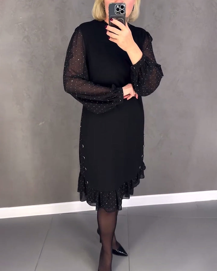 Scarlett™ | Elegant Ruffle Sleeve Midi Dress
