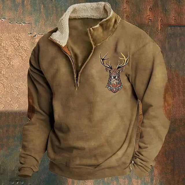 Hunter™ | Rustic Sherpa-Lined Quarter-Zip Pullover