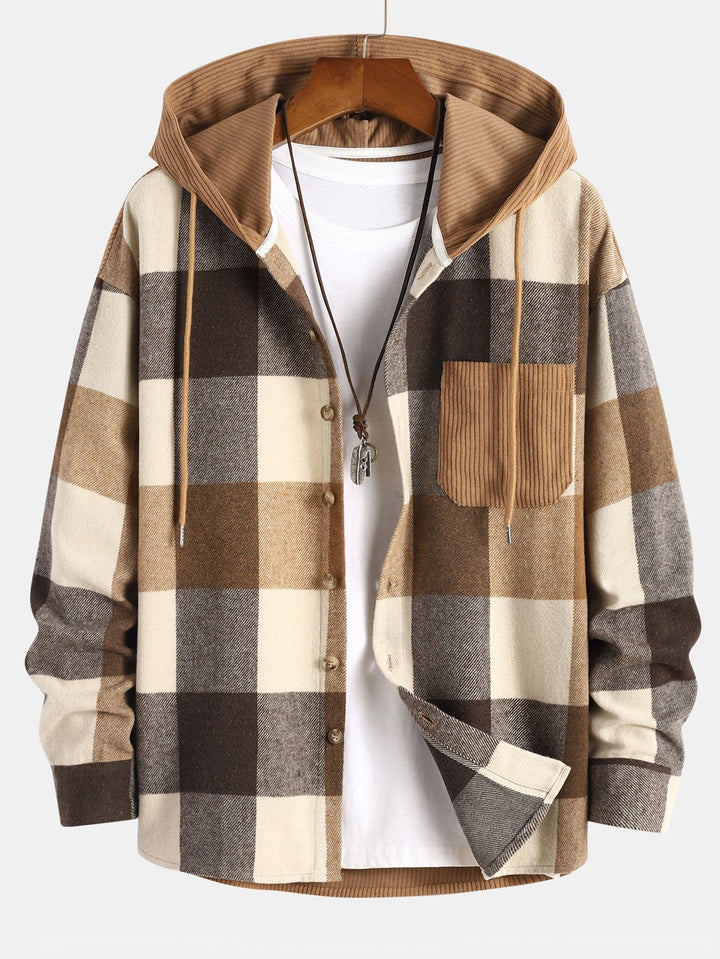 Harvey™ | Relax Fit Flannel Plaid Hooded Shirt